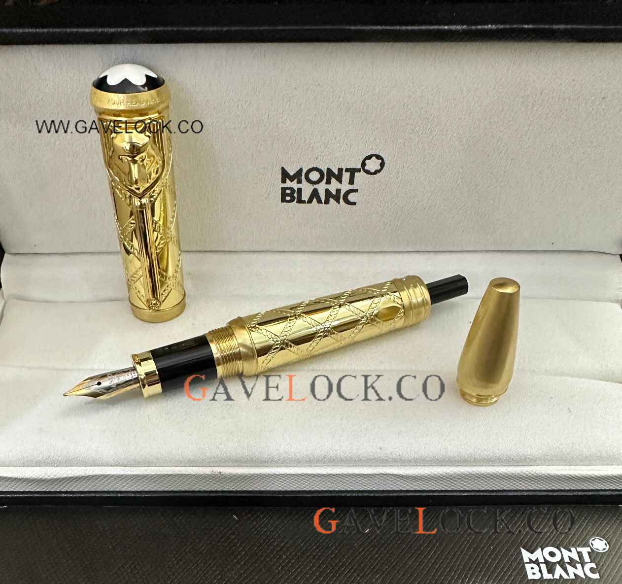 Premium Quality MontBlanc Special Edition Gold Fountain Replica Pen